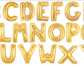 40" Gold Letter Balloons