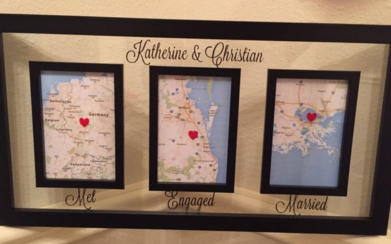  Love  Story  Map  Met Engaged Married Frame