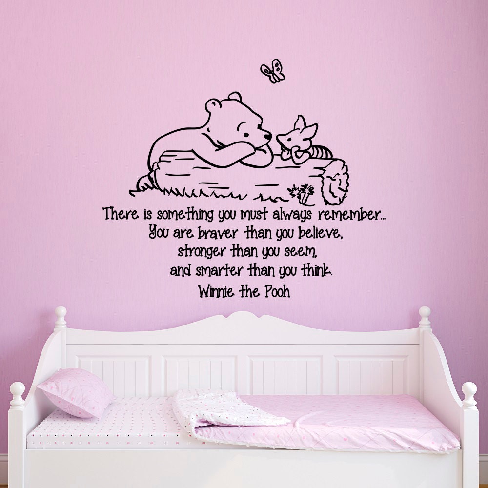 Wall Decals Quotes Winnie the Pooh You Are Braver Than You