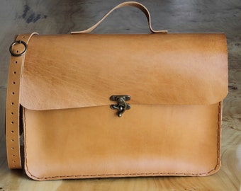 Natural Brown laptop bag 15",macbook bag,leather briefcase