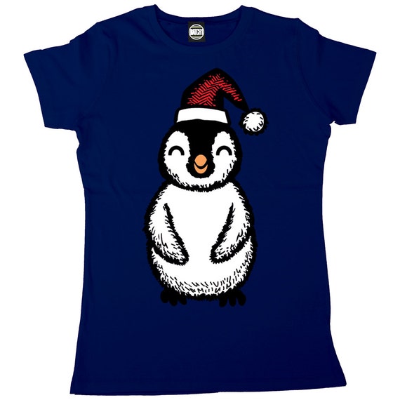 Cute Christmas Penguin Womens Festive Xmas T-Shirt by BatchOne