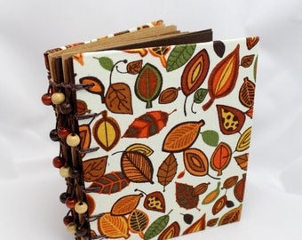 Brown Fall Autumn Themed Small Handbound Journal