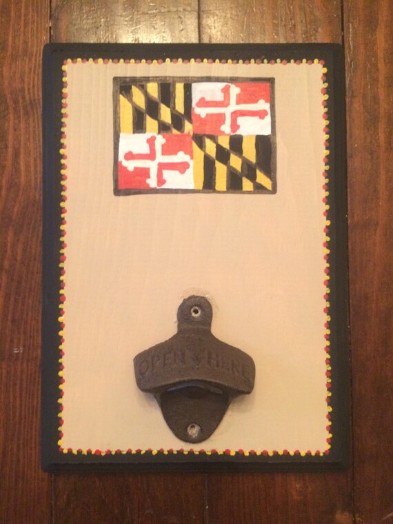 Items similar to Maryland Flag Wall Mounted Bottle Opener on Etsy