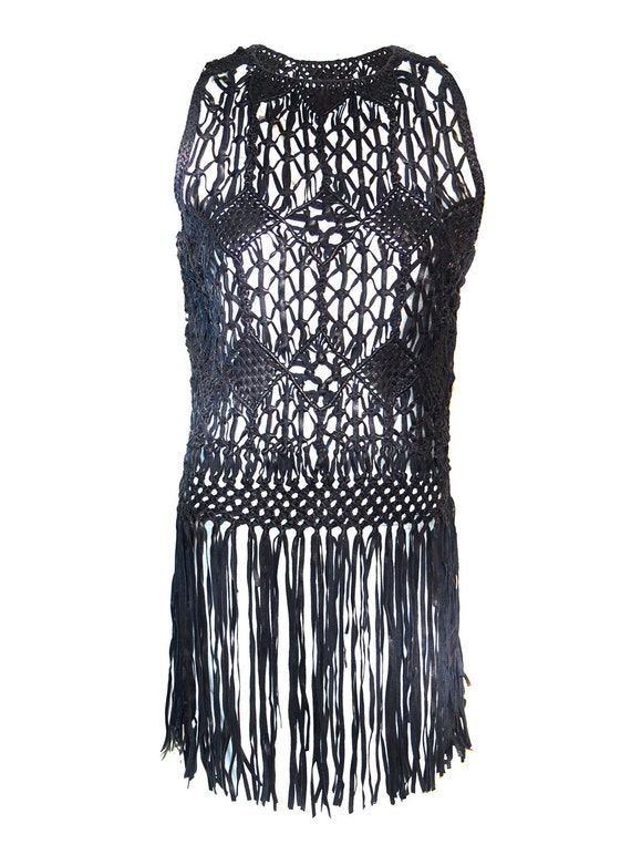 Macrame New HandCrafted Leather Top Designed with by aarna101