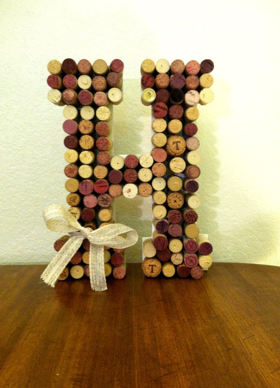Wine Cork Home Decor | items similar to wine cork letter h wine theme shower Wine Cork Home Decor | items similar to wine cork letter h wine theme shower