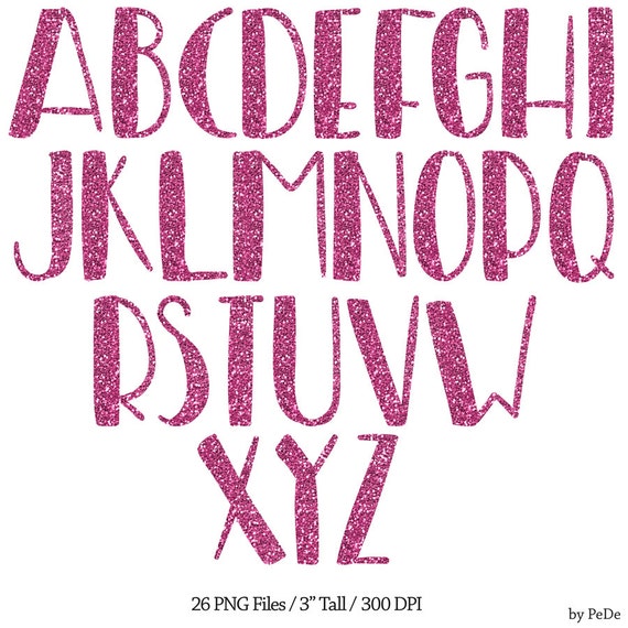 buy 3 for 8 usd pink glitter alphabet clip art pink letters