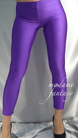 purple shiny pants