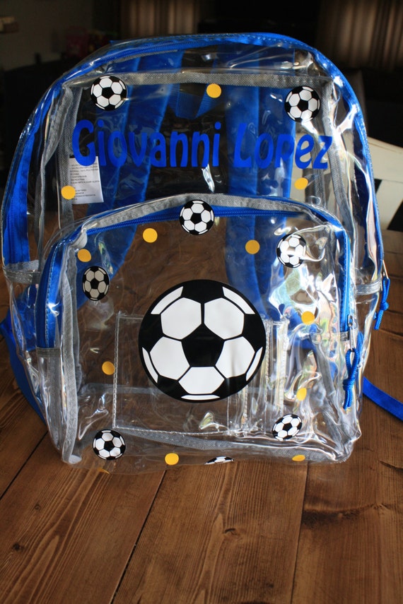 Personalized Clear Backpack for Kids Soccer Backpack School