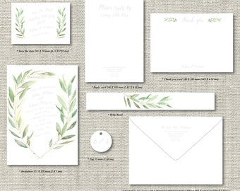 Custom Letterpress Wedding invitations suite invites - Rustic Romance - custom options