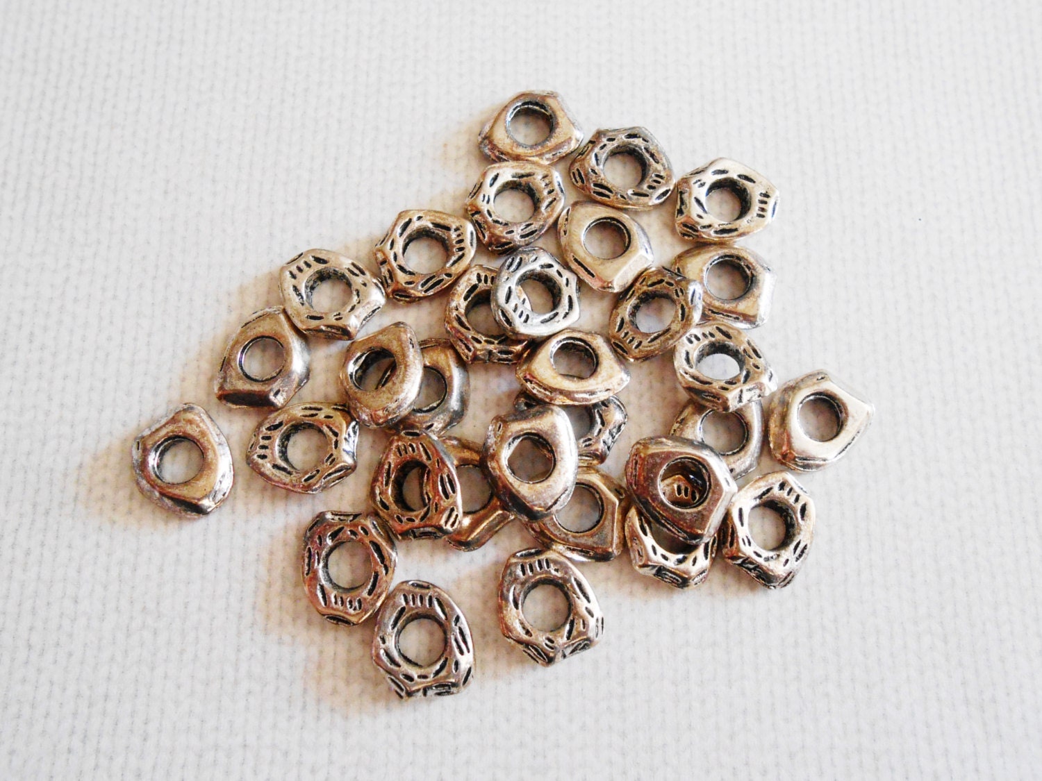 20 connector links. Silver ring connectors. Irregular jewelry