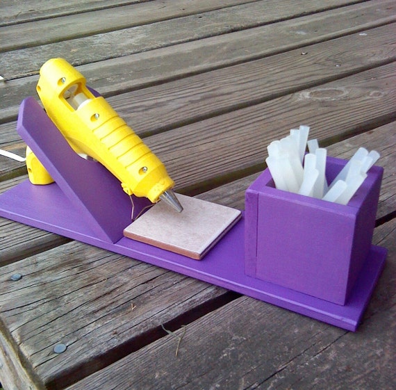 Wooden glue gun holder by GrampysHomeCrafts on Etsy