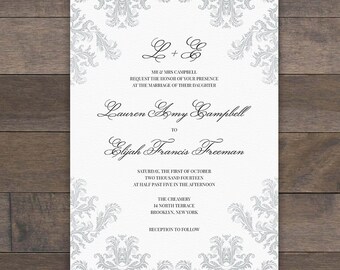 Printable Wedding Invitation Template 5x7 Digital Modern