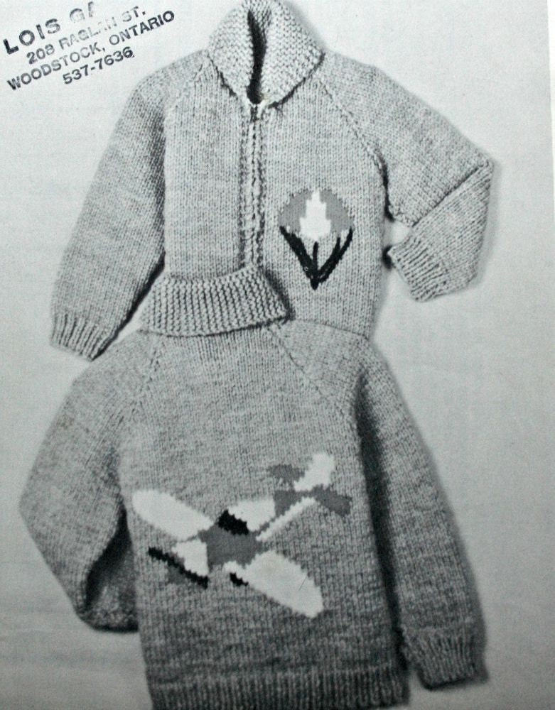 Cardigan Knitting Pattern Kiddies Cardigan Airplane Sizes 2
