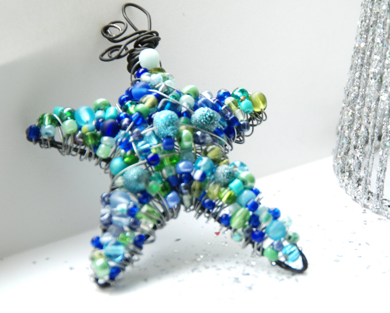 blue star ornament beaded star tree ornament christmas blue star ornament beaded star tree ornament christmas