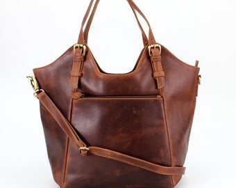 Brown Leather Handbag, Tote, Bag, Shoulderbag