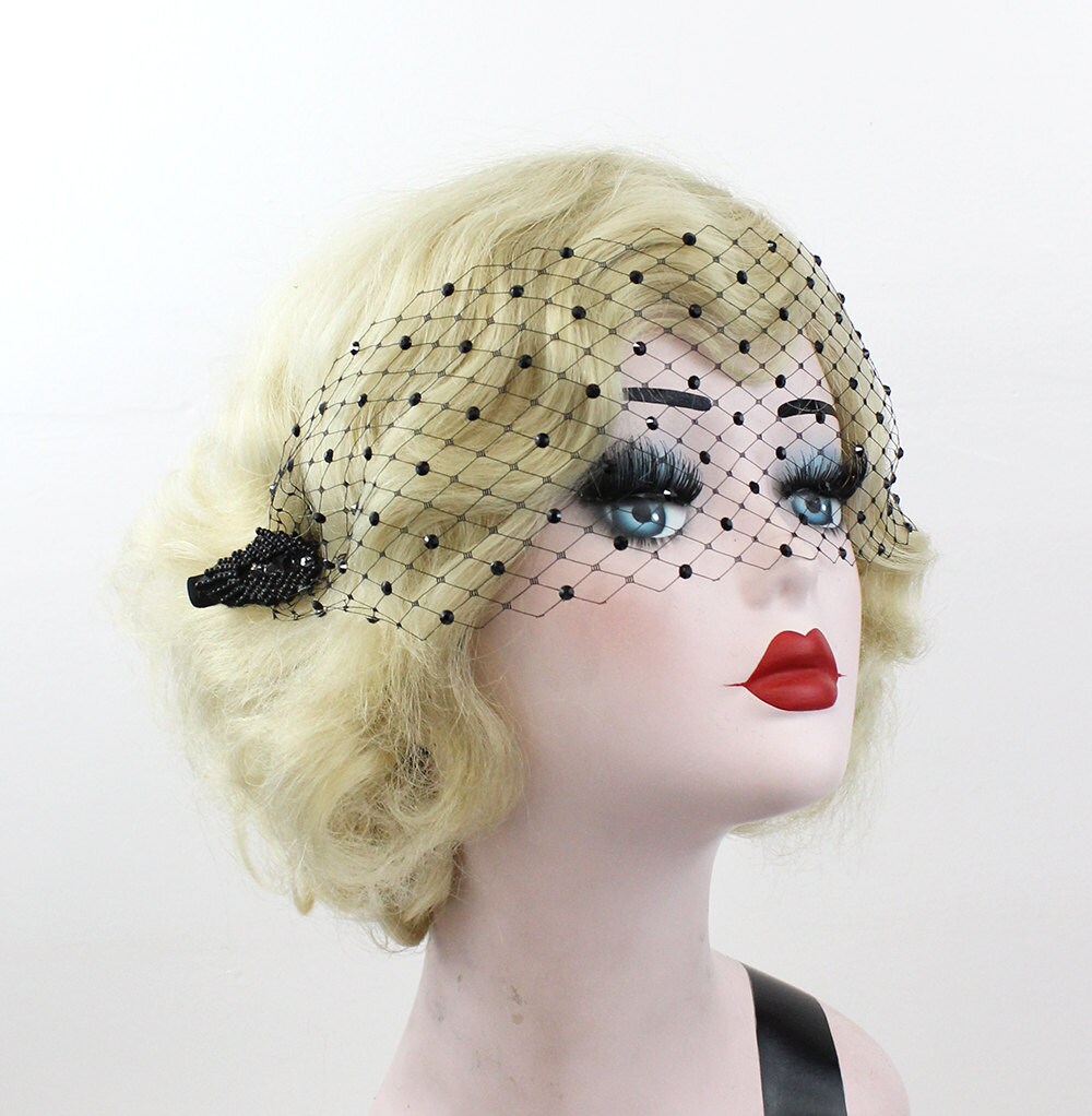 Black Veil Crystal Veil Blindfold Veil High Fashion Veil