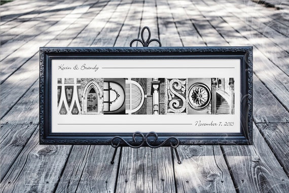 Framed Wedding Sign Last Name Picture Frame by JavaJaneDesigns