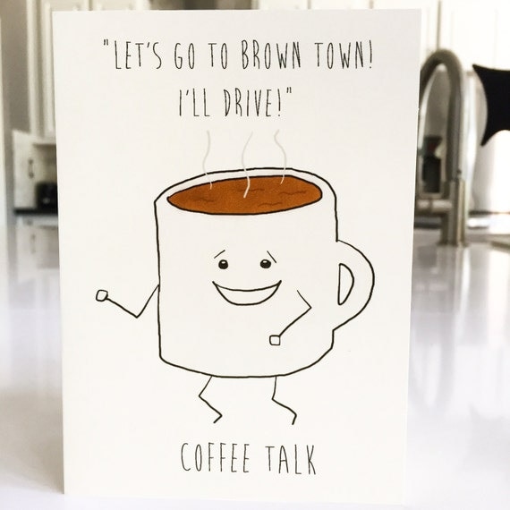 Items similar to Birthday card funny card coffee humor greeting