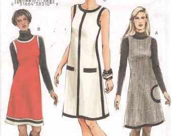 Vogue 7899 Misses Easy Mod Dress and Jumper Pattern Womens Sewing Pattern Size 6 8 10 Bust 30 31 32 UNCUT