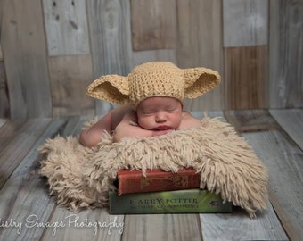 Baby Elf Hat Dobby Hat Size Newborn 0 3m 6m Crochet Photo Prop Boys Girls Clothes Gender Neutral POPULAR Worldwide Harry Potter