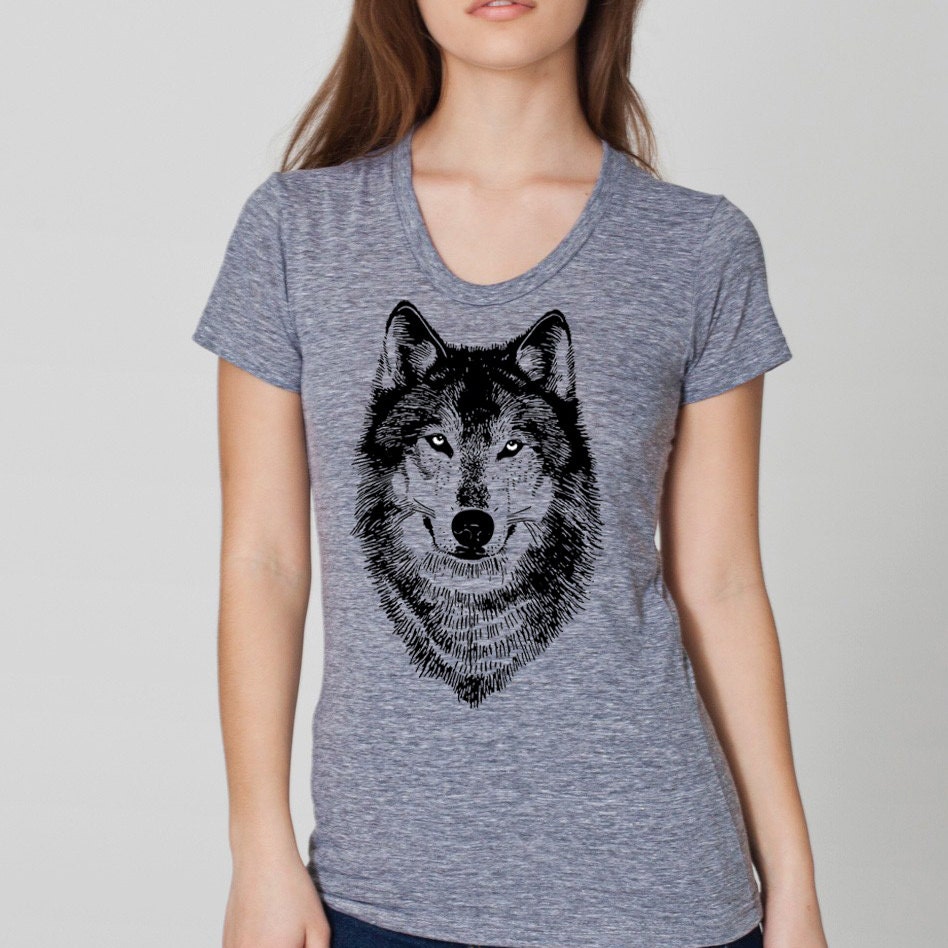 Wolf Shirt Wolf t-shirt wolf shirts Womens clothing