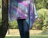 Lavender & Larimar Blue Ombre Tie-Dye Caftan, Tunic, Beach Cover Up, Poncho, Scarf