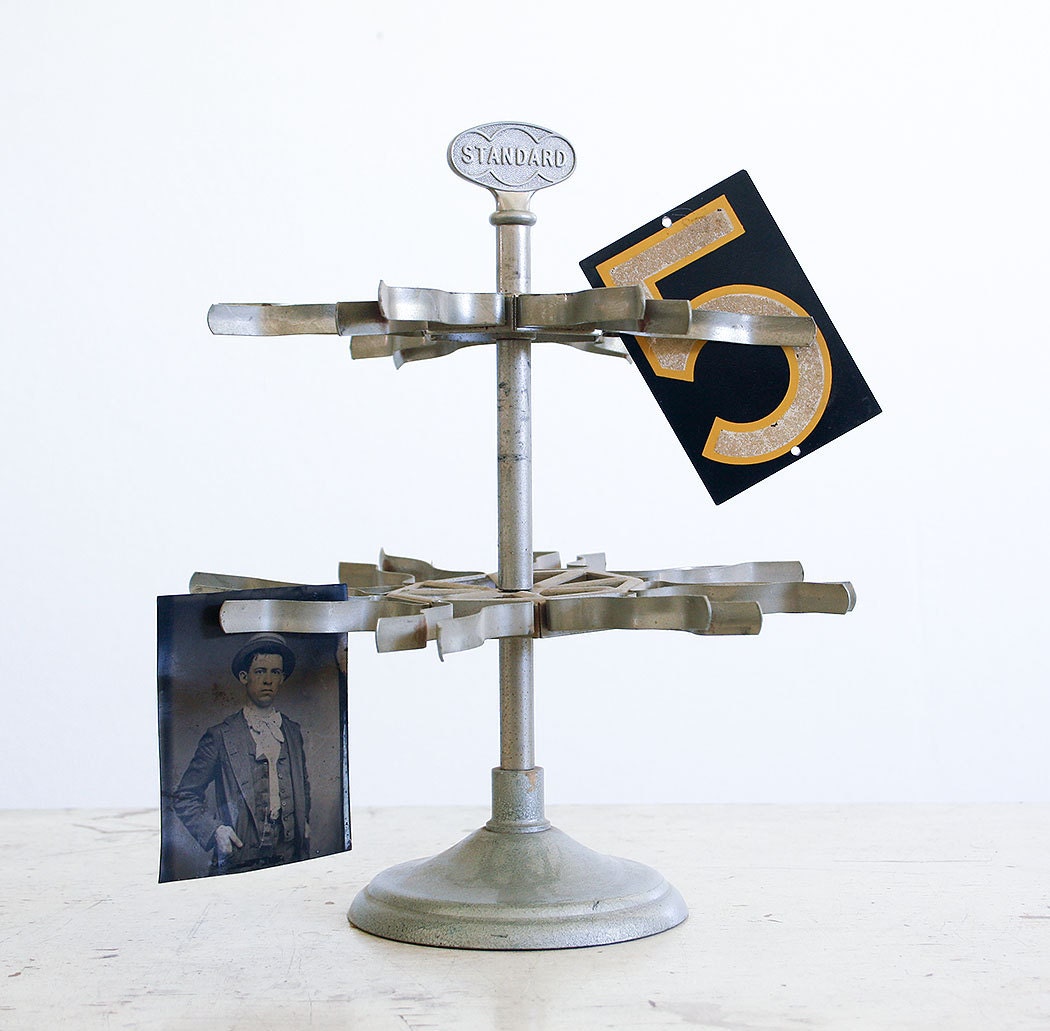 Vintage Stamp Holder / Rubber Stamp Carousel / Desktop Organization