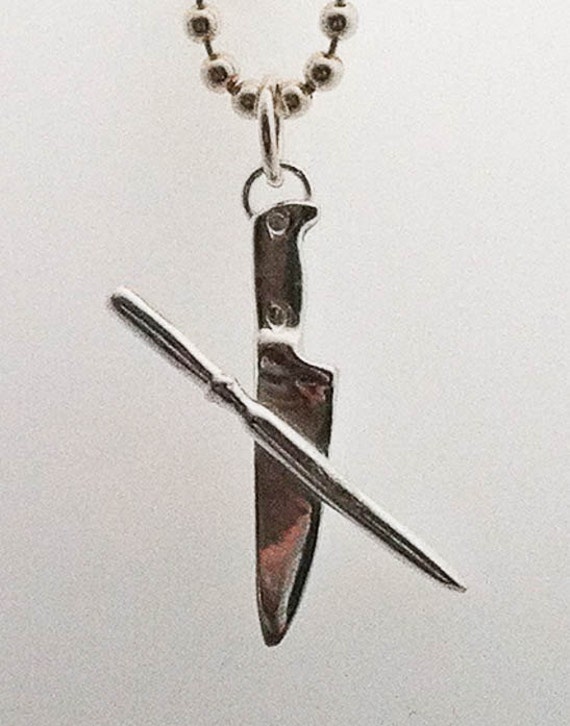 Chef Necklace Cooking Necklace Knife Necklace Chef by Meliciap