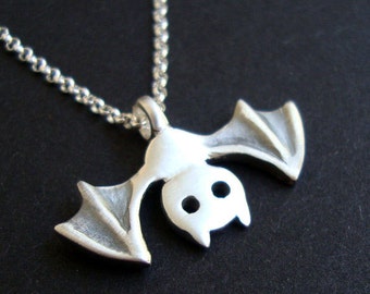 Bat Necklace Jewelry Vampire Goth Jewelry sterling silver Bat Necklace teen gift Jewelry animal Birthday pendant kids gift