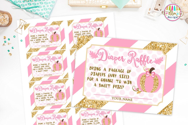 printable pdf diaper raffle ticket instant download