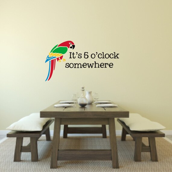 Download It's 5 O'Clock Somewhere with Parrot Vinyl Wall Decal