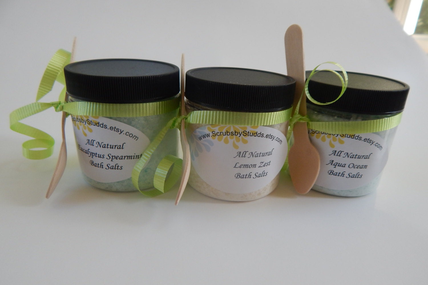 Bath Salt Gift Set//All Natural Bath by ScrubsbyStudds on Etsy