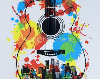 11 x 14" Minneapolis Guitar Screen Print Poster