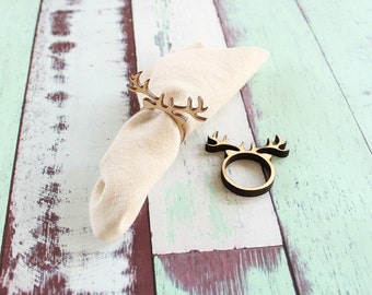 Reindeer Napkin Rings Antler Napkin Rings Christmas Napkin Rings Wood Napkin Rings