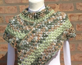Asymmetric Crochet Vest Sweater Poncho Handmade Hand Crocheted