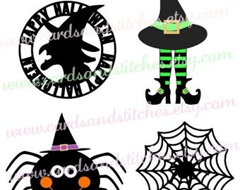 Halloween SVG - Spider SVG - Witch Legs SVG - Digital Cutting File - Instant Download - Graphic Design - Vector - Svg, Dxf, Jpg, Eps, Png