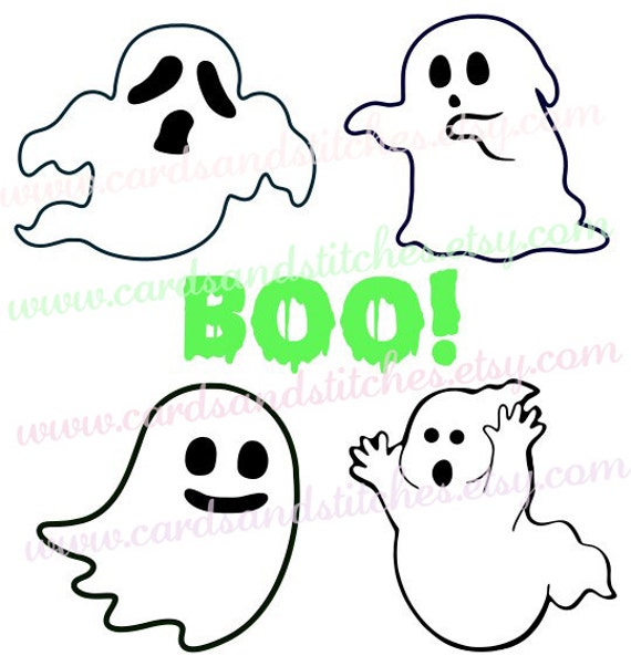 Download Halloween SVG Ghosts SVG Digital Cutting File Silhouette
