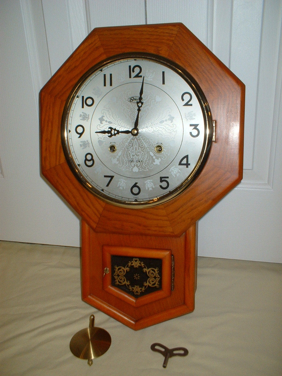 Vintage Schoolhouse Key Wind Wall Regulator Clock with by pbClocks