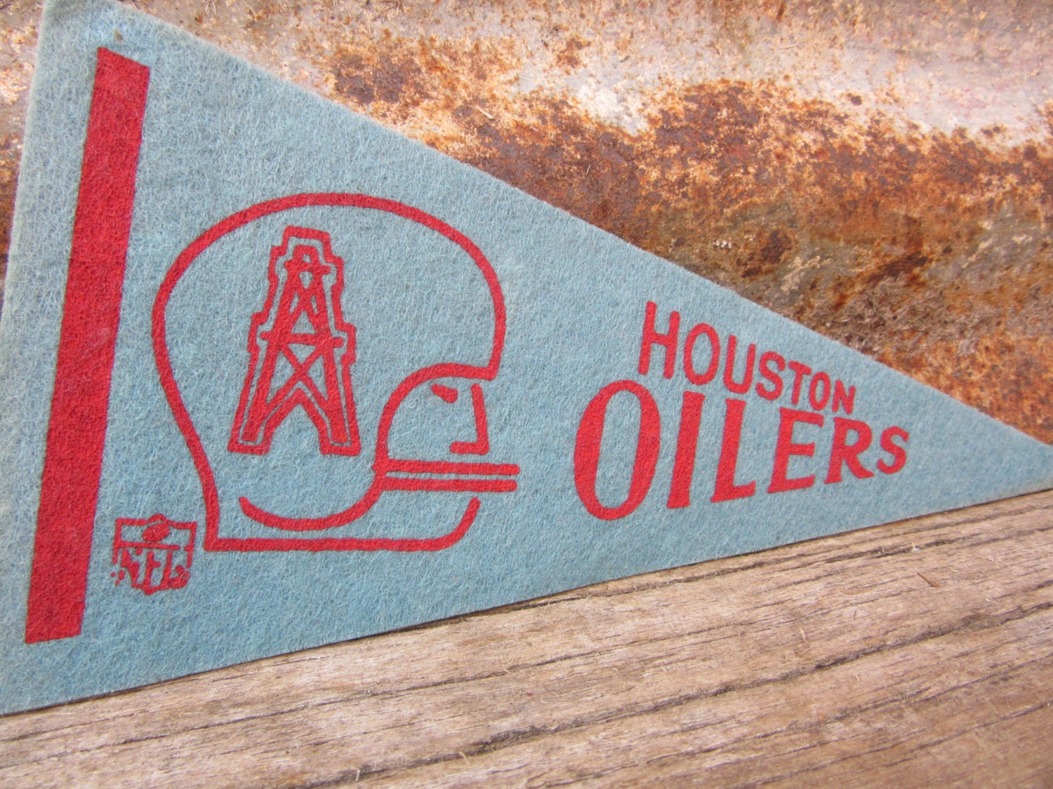 Vintage Football Pennant Houston Oilers Team 1970s Era NFL