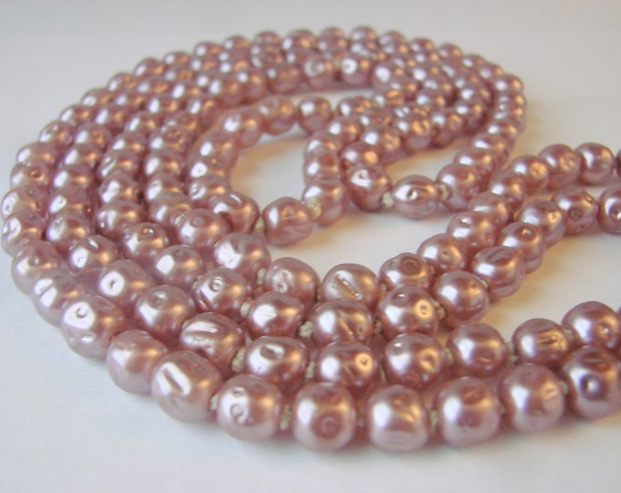 20s 30s Flapper Hand Knotted Baroque Pearl Necklace / Vintage Jewelry / Jewellery