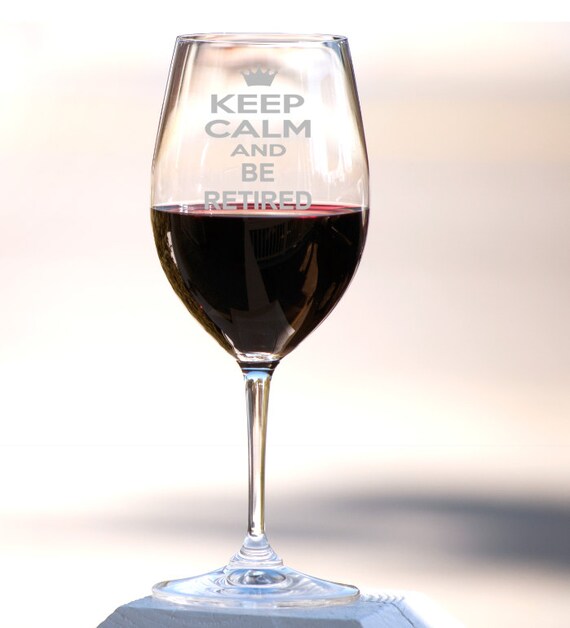 Retirement Etched Wine Glass
