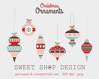 Christmas Ornaments Clip Art, Christmas Clip Art, Holiday Clip Art, Digital Clip Art, N15, Instant Download