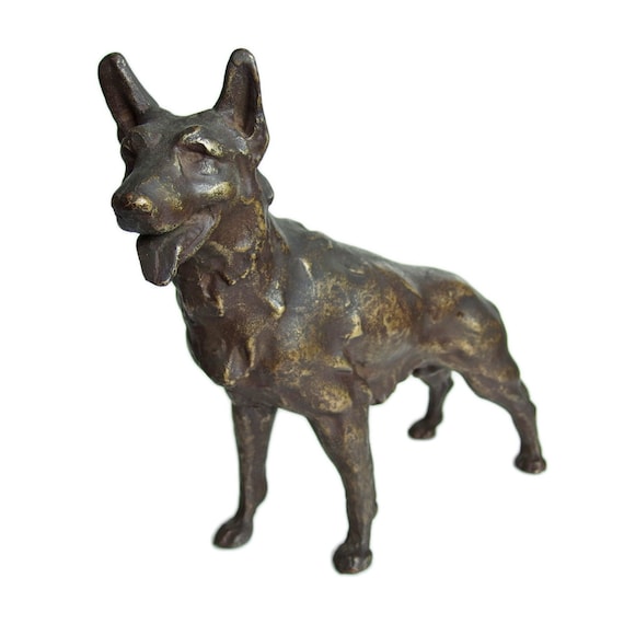 Metal Sculpture. German Shepherd. Fabulous Japanese Vintage