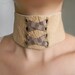 Beige Leather Neck Corset, Lolita Jewelry, Leather High Neck Collar, Leather Jewelry, Lolita Choker Collar, Neck Cuff, Leather Wide Choker