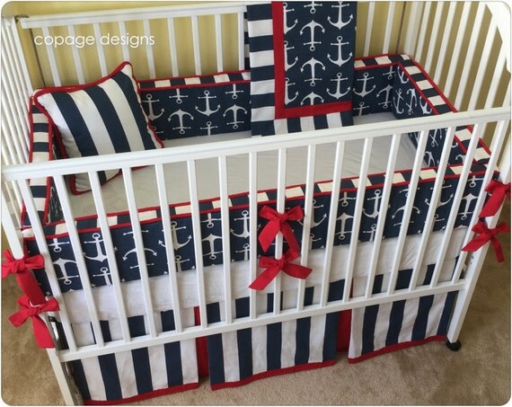 Anchors Nautical Theme Sailor Baby Boy Crib Bedding Pick