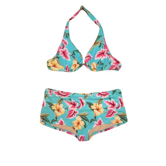 90s Victoria's Secret Tropical Floral Bikini // Boy Shorts