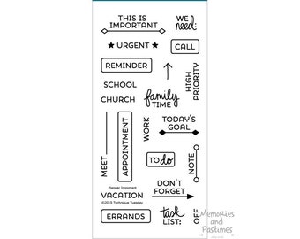 Important Planner Stamp Set - BUJO Stamps - Bullet Journal Stamps - Technique Tuesday - Clear Stamps - 514008