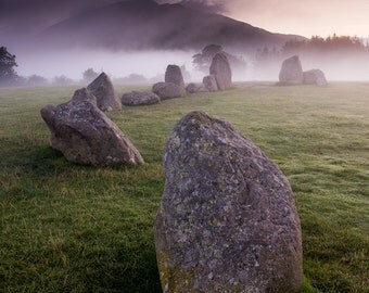 Lake District Landscape Nature Photography. Ancient Stone Circle Monument, England. Print.