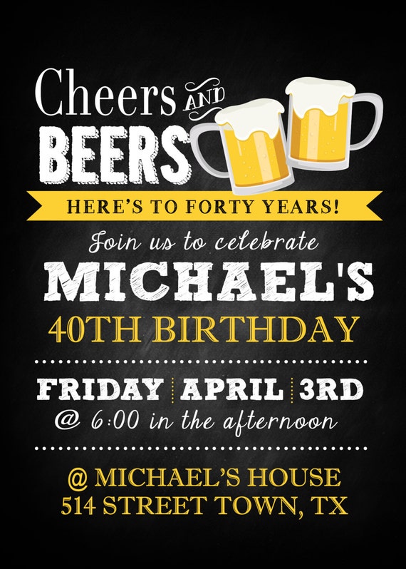 Cheers And Beers Invitation Template Free