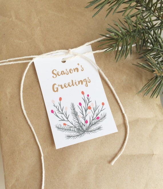 Season's Greetings Gift Tags. Seasons Greetings by PrintSmitten